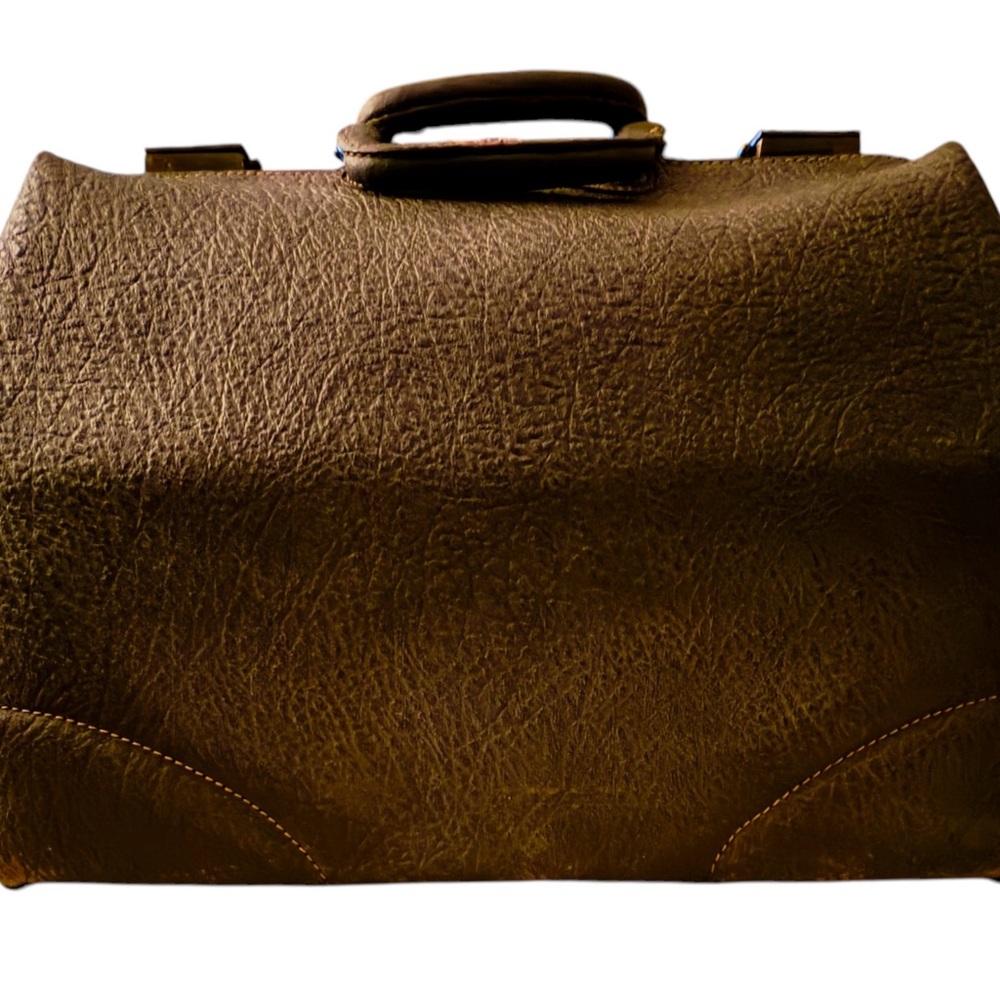 Vintage Early 1900s Brown Leather Doctor’s Bag – 14” Solid & Stylish